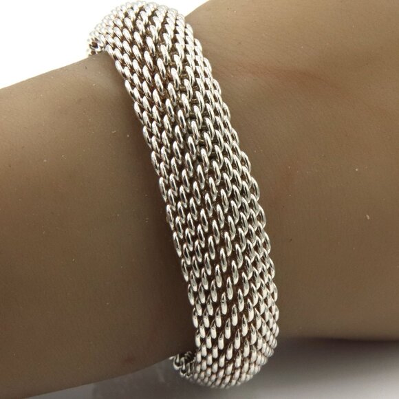 Tiffany & Co Somerset mesh bangle bracelet - Picture 1 of 6